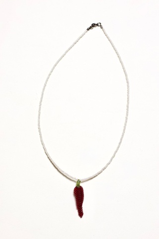 Naszyjnik damski OGNISTA PAPRYCZKA biały