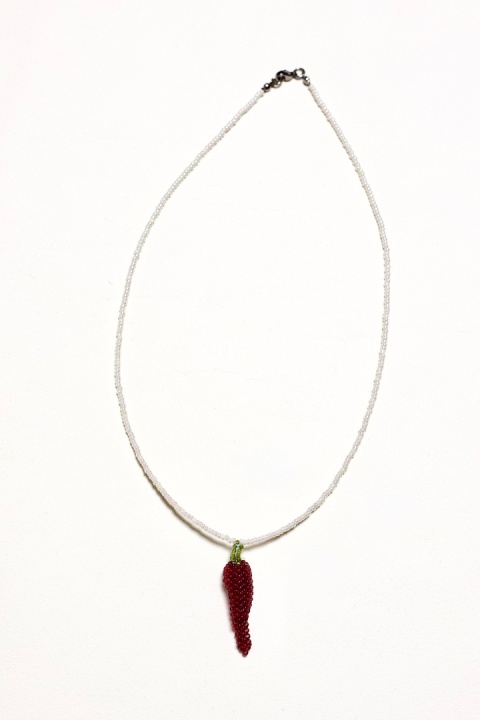 Naszyjnik damski OGNISTA PAPRYCZKA biały