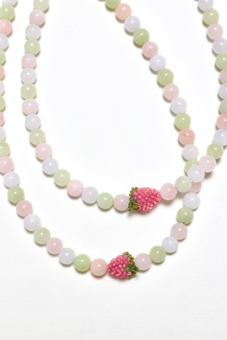 Naszyjnik damski PASTELOWY MORGANIT jasny