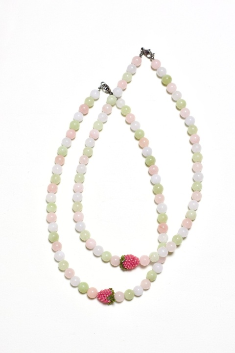 Naszyjnik damski PASTELOWY MORGANIT jasny