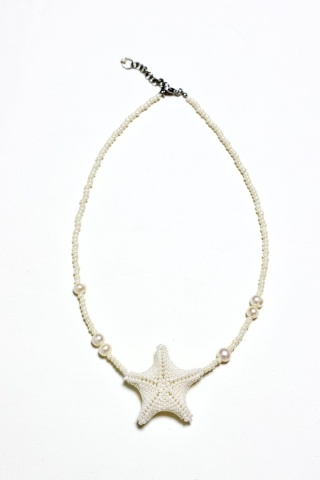 Naszyjnik damski PERŁOWA ROZGWIAZDA biały