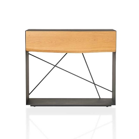 Konsola ARBOR 90 x 40 cm lity dąb i metal