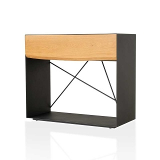 Konsola ARBOR 90 x 40 cm lity dąb i metal