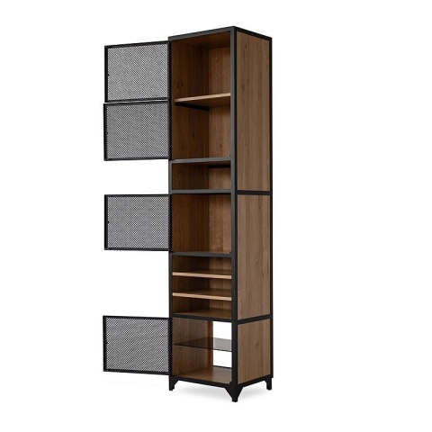 Witryna wysoka do salonu PERFOR 57 x 45 x 245 cm sosna czarny