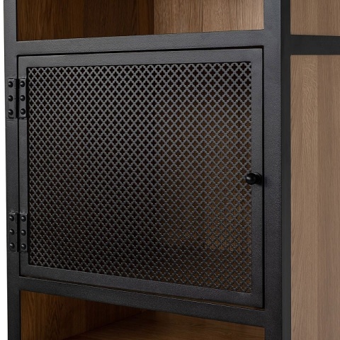 Witryna wysoka do salonu PERFOR 57 x 45 x 245 cm sosna czarny