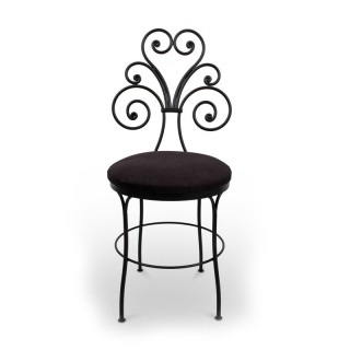 Krzesło tapicerowane KAMI metalowe czarne