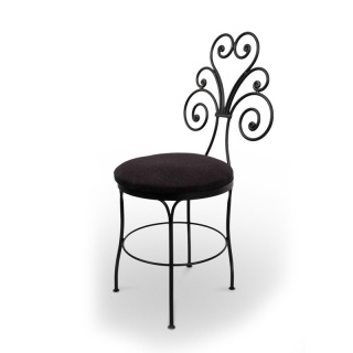 Krzesło tapicerowane KAMI metalowe czarne