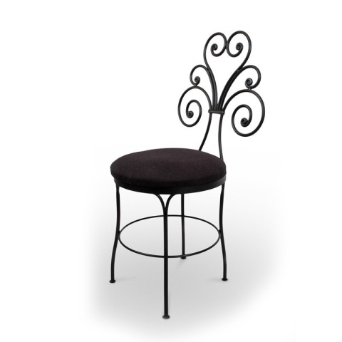 Krzesło tapicerowane KAMI metalowe czarne