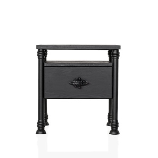 Stolik nocny SALOMON 45 x 35 cm lita sosna czarny