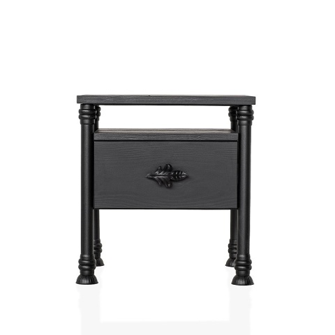 Stolik nocny SALOMON 45 x 35 cm lita sosna czarny