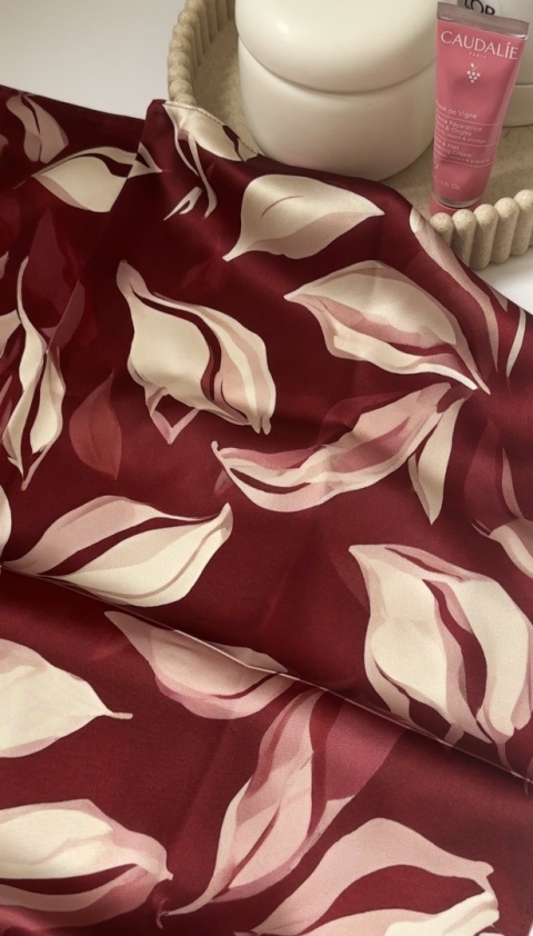 Szalik jedwabny №72 RYTM burgundowy