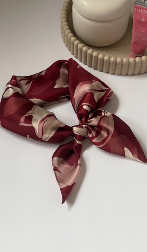 Szalik jedwabny №72 RYTM burgundowy