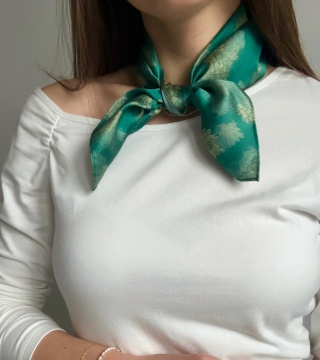 Szalik jedwabny №73 LAS zielony