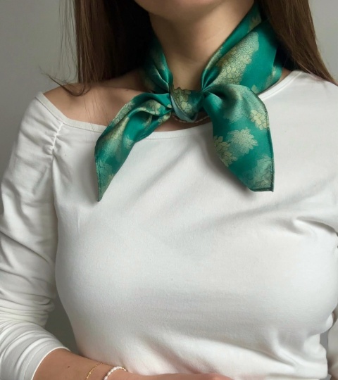 Szalik jedwabny №73 LAS zielony