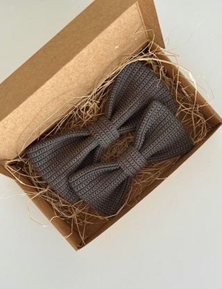 Zestaw muszek szydełkowych bawełnianych meską + dziecięca szary