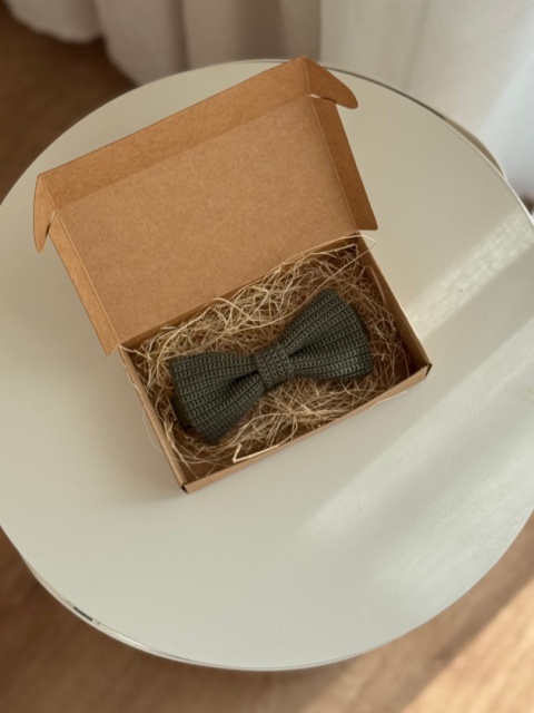 Muszka dziecięca szydełkowa bawełniana zielona