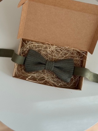 Muszka dziecięca szydełkowa bawełniana zielona