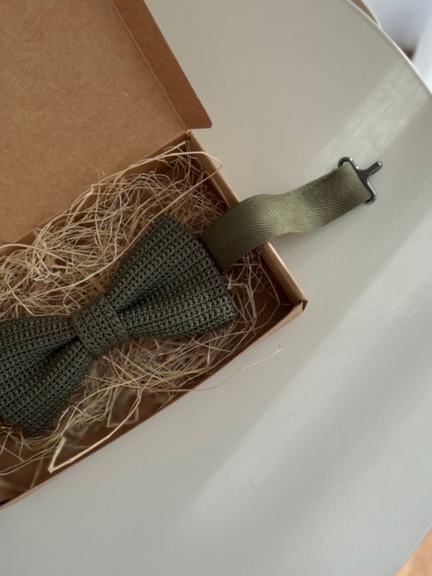 Muszka dziecięca szydełkowa bawełniana zielona