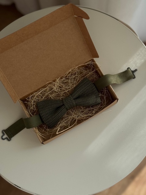 Muszka dziecięca szydełkowa bawełniana zielona