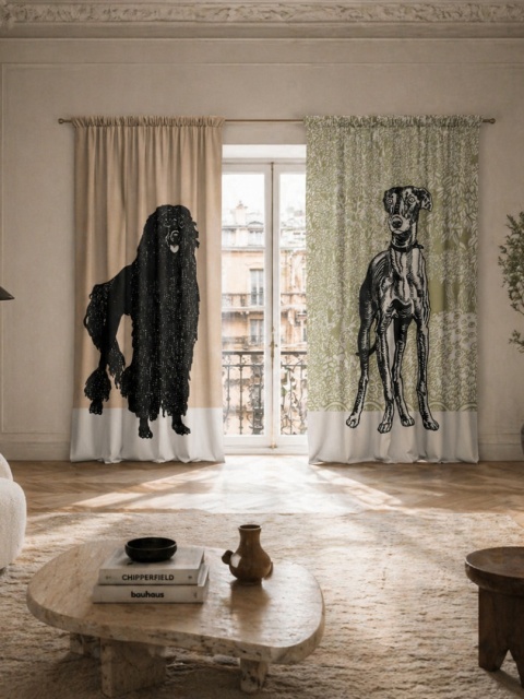 Komplet zasłon zaciemniających MORITZ DUO designerskie grafika