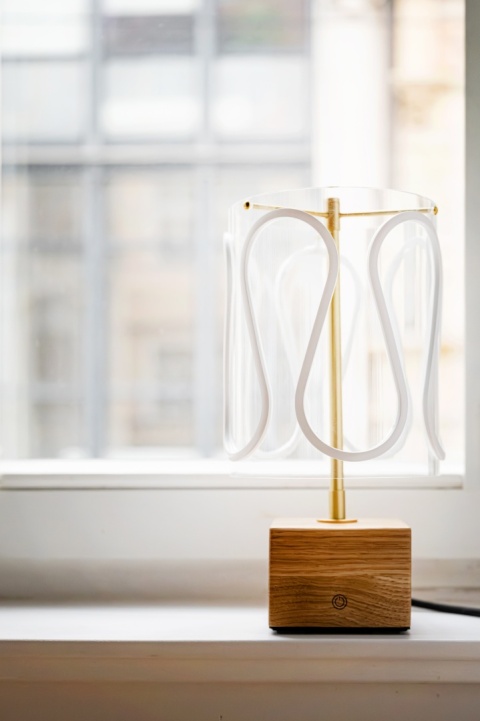 Lampa stołowa dekoracyjna ARCH lite drewno