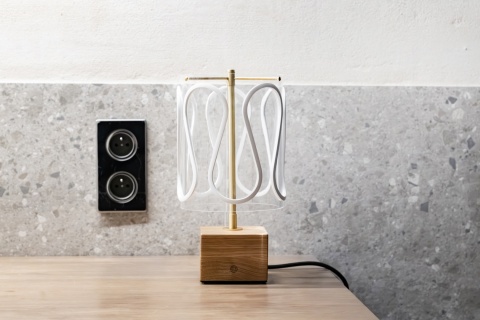 Lampa stołowa dekoracyjna ARCH lite drewno