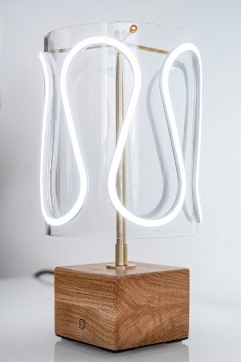 Lampa stołowa dekoracyjna ARCH lite drewno