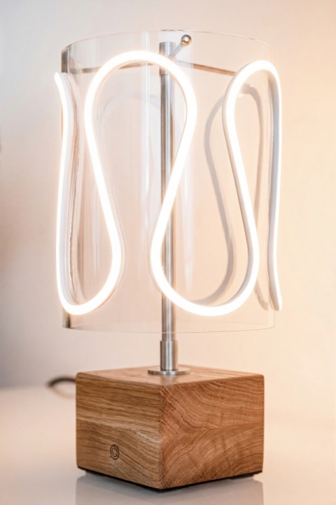 Lampa stołowa dekoracyjna ARCH lite drewno