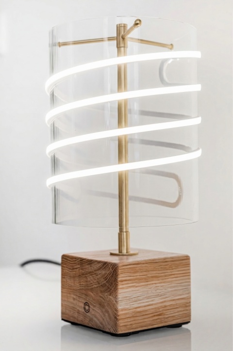 Lampa stołowa dekoracyjna SPRING lite drewno