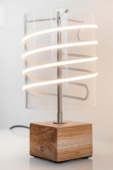 Lampa stołowa dekoracyjna SPRING lite drewno