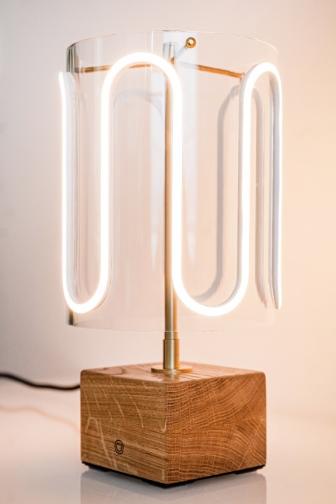 Lampa stołowa dekoracyjna WAVE lite drewno