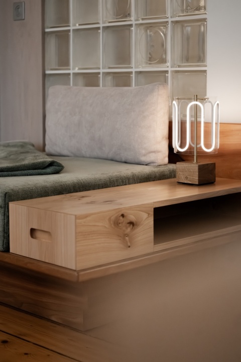 Lampa stołowa dekoracyjna WAVE lite drewno