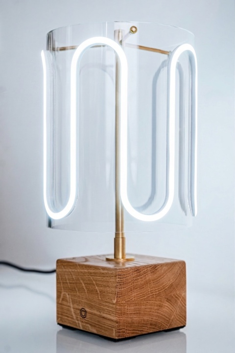 Lampa stołowa dekoracyjna WAVE lite drewno