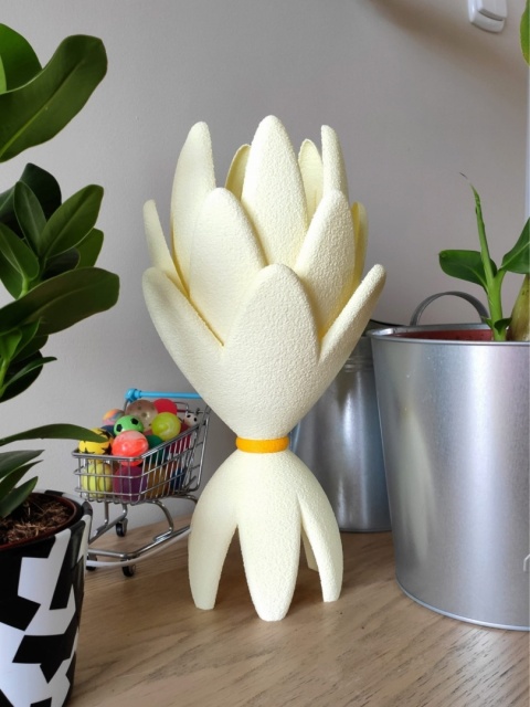 Lampka nocna ETNO organiczna 36 cm beżowa