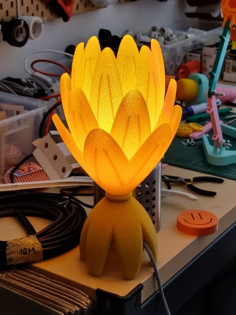 Lampka nocna ETNO organiczna 36 cm beżowa