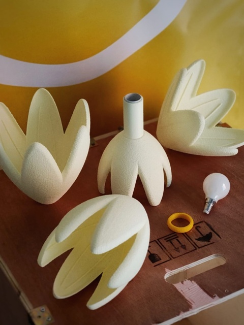 Lampka nocna ETNO organiczna 36 cm beżowa