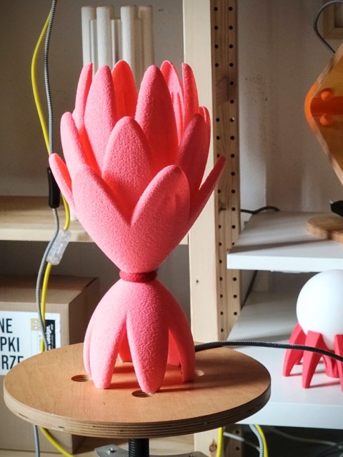 Lampka nocna ETNO organiczna 36 cm jasny róż