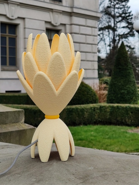 Lampka nocna ETNO organiczna 36 cm malinowa