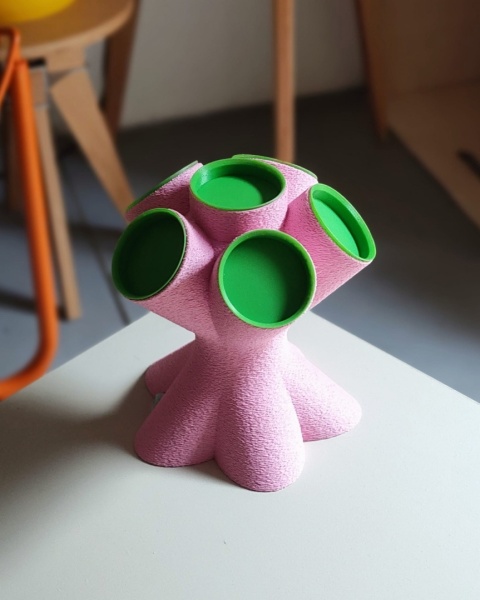 Lampka nocna KALAFIOR 18 cm beżowo różowa