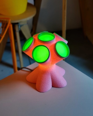 Lampka nocna KALAFIOR 18 cm różowa