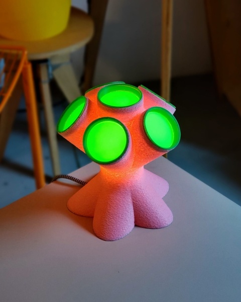 Lampka nocna KALAFIOR 18 cm różowa