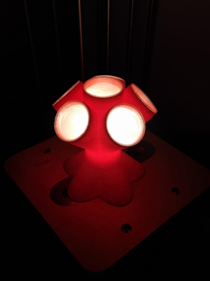 Lampka nocna KALAFIOR 18 cm czerwona do sypialni, pokoju dziecka