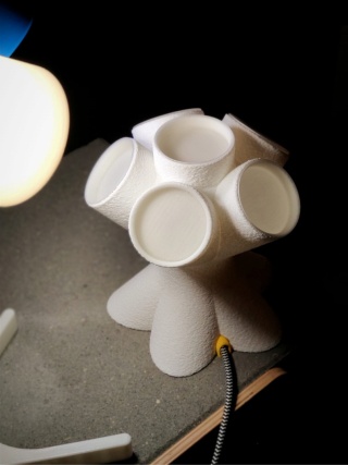 Lampka nocna KALAFIOR 18 cm biała