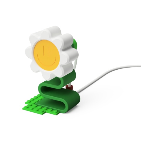 Lampka nocna KWIATEK MAXI 29 cm biało zielona