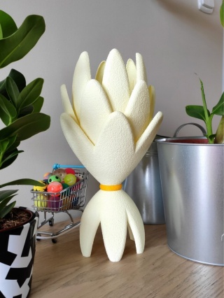 Lampka nocna ETNO organiczna 36 cm biała