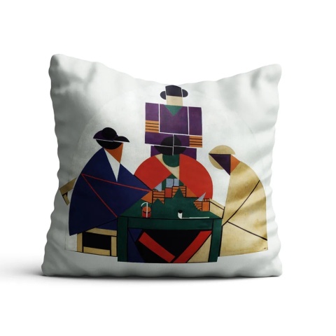 Poduszka dekoracyjna CARD PLAYER 50 x 50 cm welurowa grafika designerska