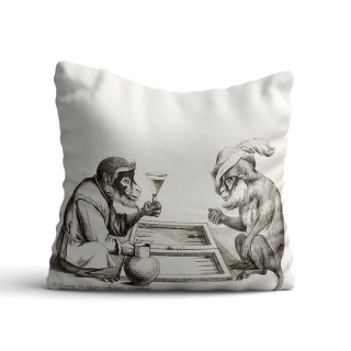 Poduszka dekoracyjna MONKEY 50 x 50 cm welurowa grafika designerska