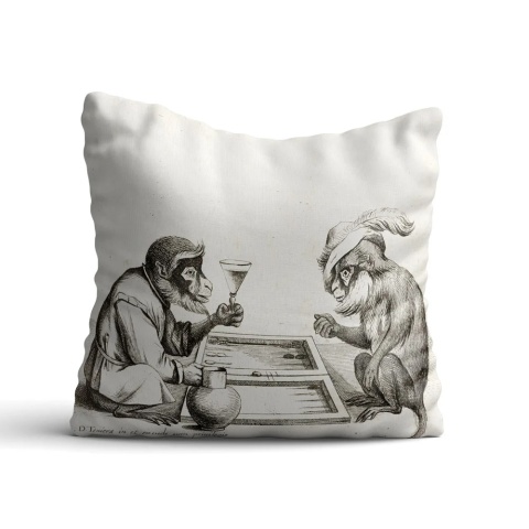 Poduszka dekoracyjna MONKEY 50 x 50 cm welurowa grafika designerska