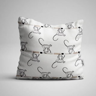 Poduszka dekoracyjna MONKEY 55 x 55 cm welurowa grafika designerska