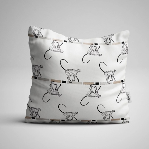 Poduszka dekoracyjna MONKEY 55 x 55 cm welurowa grafika designerska